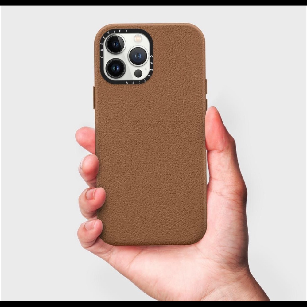 Casetify Brown ‘Leather’ iPhone 12 Pro Case - Latte